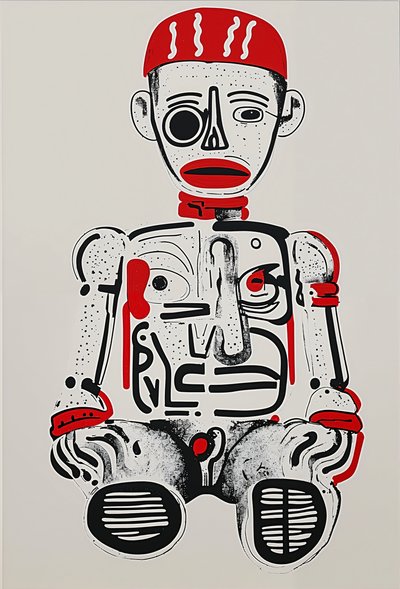 "数字图腾"，2024 年（丙烯酸画布） 作者 乔治·罗莎莉
