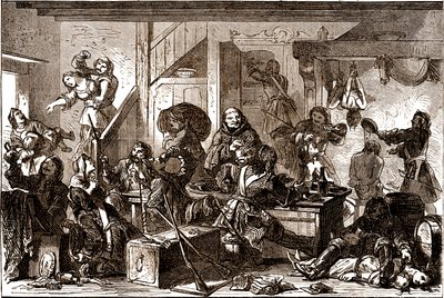 Dragonnades：1680 年代针对法兰西王国新教社区的迫害。 十九世纪（雕刻） 作者 乔治·鲁克斯