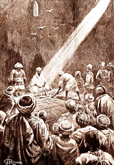 努比亚沙漠。苏丹北部部落。1888 年（雕刻） 作者 乔治·鲁克斯