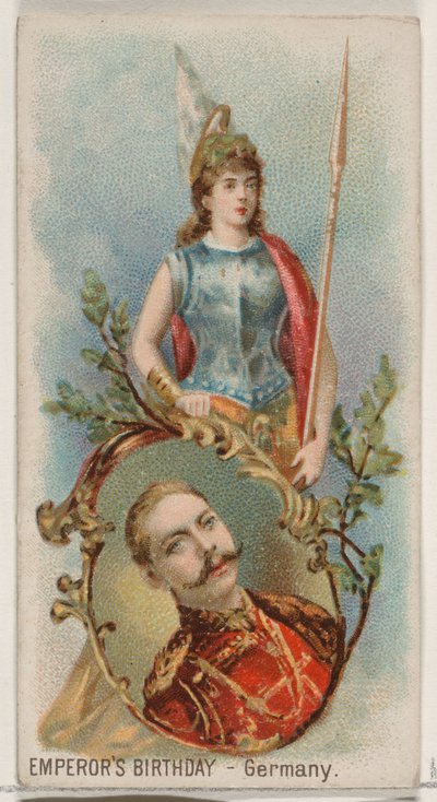 皇帝的生日，德国，来自杜克牌香烟的假日系列N80，1890.，1890. 作者 乔治·S·哈里斯父子