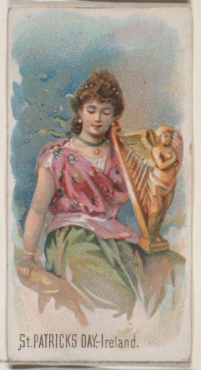 圣帕特里克节，爱尔兰，来自杜克牌香烟的假日系列N80，1890年。 作者 乔治·S·哈里斯父子