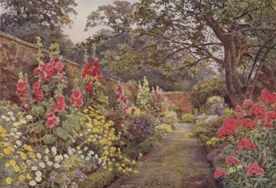 Blyborough，Hollyhocks 作者 乔治·塞缪尔·埃尔古德