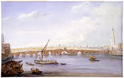 新旧伦敦桥，伦敦，1831年。                                    作者 乔治·沙夫