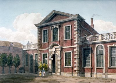 理发师大厅和院子，伦敦市，1812年。                                           作者 乔治·谢泼德
