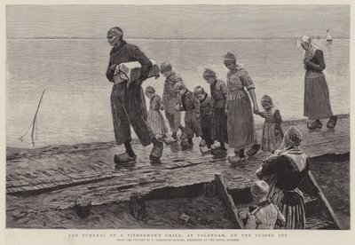 一个渔民的孩子，在Volendam，Zuider Ze的葬礼 作者 乔治·舍伍德·亨特