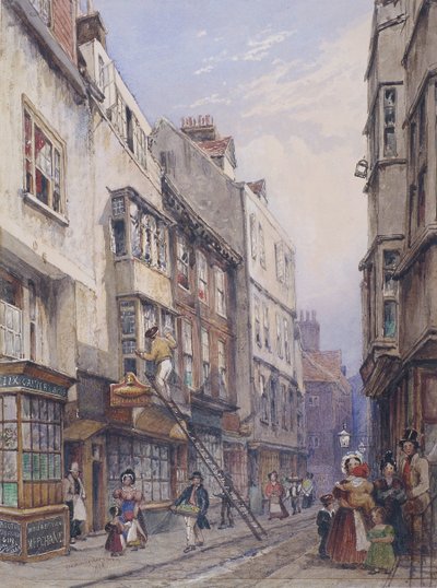 伦敦Chancery Lane附近的Bell Yard，1835年 作者 乔治·西德尼·谢泼德
