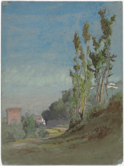 意大利阿尔巴诺，约 1872 年（水彩和石墨水粉画） 作者 乔治·斯尼尔因内斯