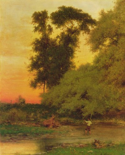 日落，Pompton，NJ 作者 George Snr. Inness