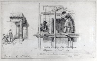 1833年和1840年在伦敦纽汉街和米德尔塞克斯医院建立Porticos 作者 乔治·斯尼·夏普