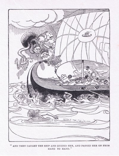 他们抓住了这艘船，引导她，并将她从手中传给了别人，摘自《英雄》，由乔治-艾伦和尤文出版社1929年出版（平版）。 作者 乔治·索珀