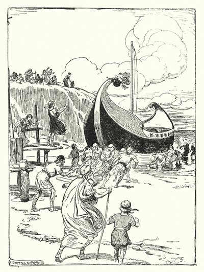 Jason and the Argonauts: "The good ship Argo leapt up from the sand upon the rollers, and plunged onward like a gallant horse" (litho) 作者 乔治·索珀