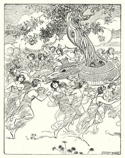 珀尔修斯：“手牵手绕着魔法树跳舞”（石版画） 作者 乔治·索珀