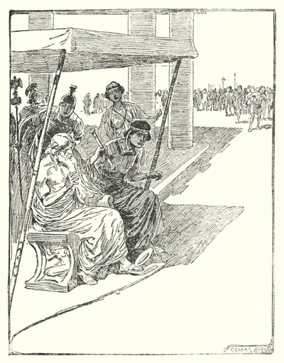 珀尔修斯：“它落在了阿克里修斯的脚下”（石版画） 作者 乔治·索珀