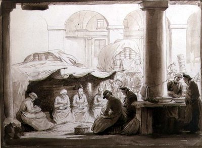 剥壳豌豆，科文特花园 作者 乔治·索珀