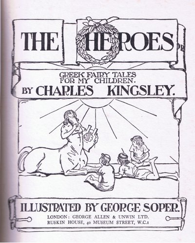 标题页设计，由乔治艾伦和Unwin 1929出版的The Heroes出版 作者 乔治·索珀