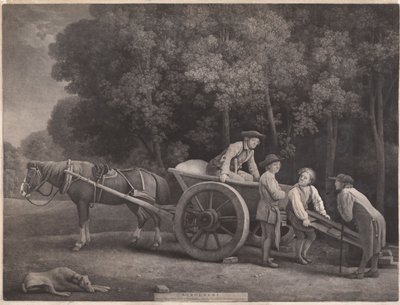 由艺术家刻在酒吧里的劳工。 1789（蚀刻） 作者 乔治·斯塔布斯