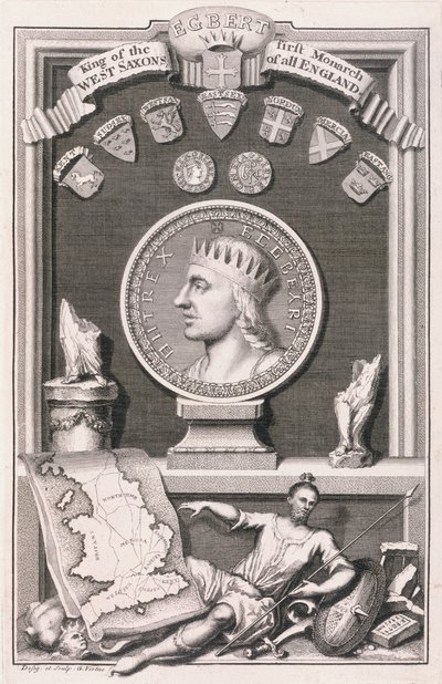 Egbert (d.839) King of the West Saxons, First Monarch of all England, engraved by the artist (engraving) 作者 乔治·维尔图