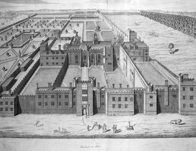 Penshurst Place，来自1747年Edward Halstead的“肯特郡的历史和地形调查” 作者 乔治·维尔图