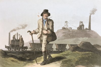 位于利兹附近的米德尔顿煤矿的Blenkinsop机车，来自约克郡的服装，由Robert Havell（1769-1832）1814年雕刻 作者 乔治·沃克