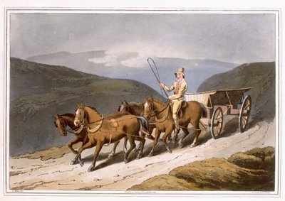 东方骑马或Wolds Wagon，由Robert Havell the Elder雕刻，于1814年由Robinson and Son，Leeds出版 作者 乔治·沃克