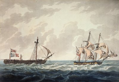 1810年7月6日行动之后，由罗伯特·克里布（Robert Cribb）于1810年出版的由R und D Havell刻下的法国护卫舰，La Furieuse陛下的Sloop Citoyenne 作者 George Webster
