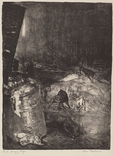 饥饿的狗，第二块石头，1916年。 作者 乔治·韦斯利·贝洛斯