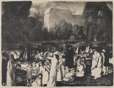 在公园，光，1916年 作者 乔治·韦斯利·贝洛斯