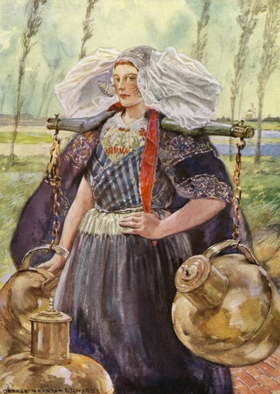 A Zeeland Milkmaid（彩色印刷版） 作者 乔治·沃顿·爱德华兹