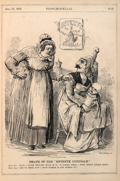 死亡的&39;Entente Cordiale&39;，1870年（木版画） 作者 乔治和哈马，乔治·韦维尔