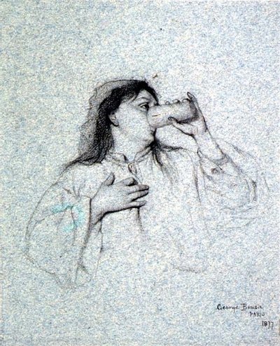 喝酒的女孩 作者 乔治·德·森林刷或布鲁斯