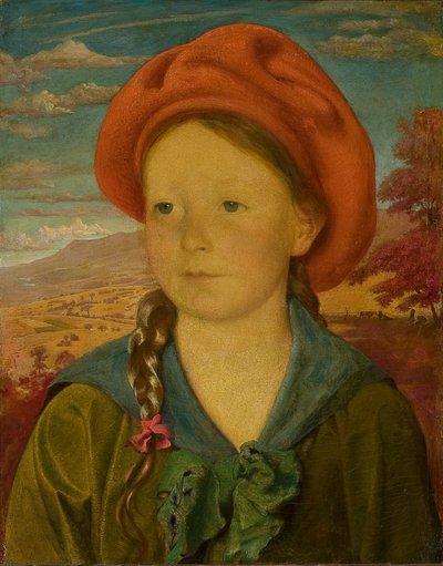一个年轻女孩（奥利维亚卡尔德威尔）的肖像，1920年 作者 George de Forest Brush or Brusch