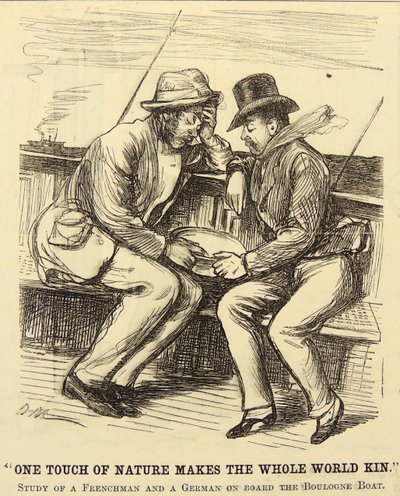 Boat passengers suffering from Seasickness. George du Maurier cartoon from 