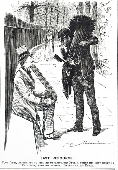 Cartoon depicting a chimney sweep and his brushes 作者 乔治·杜莫里耶