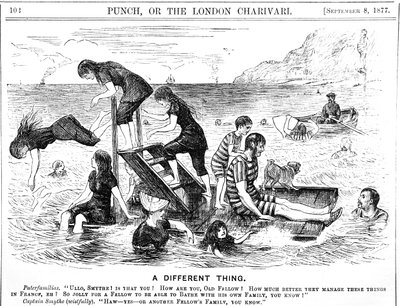 Cartoon depicting holidaymakers enjoying a seaside holiday in France 作者 乔治·杜莫里耶