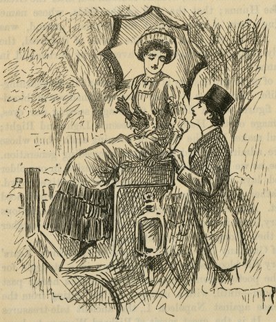 调情。 George du Maurier (1834-1896) 于 1882 年出版的插图。 作者 乔治·杜莫里耶