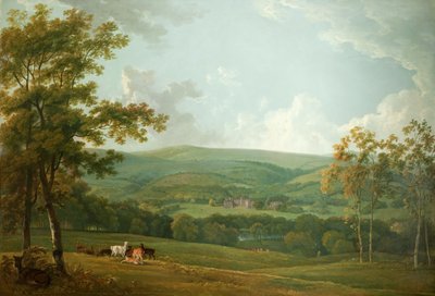 Towneley Hall的远景，c.1777 作者 乔治·巴雷特