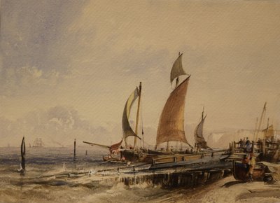 海岸风光，约 1830 年（纸面水彩和体彩） 作者 乔治·钱伯斯