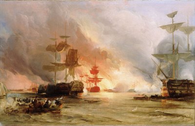 阿尔及尔大轰炸，1816 年 8 月 27 日，约 1836 年（油画） 作者 乔治·钱伯斯