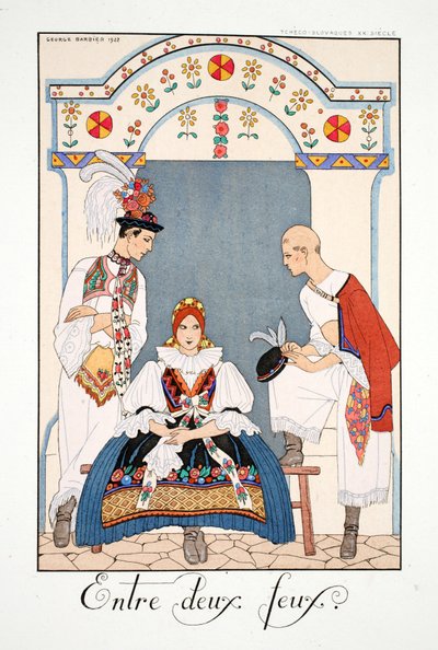 两团火焰之间，选自《Falbalas & Fanfreluches, Almanac des Modes Presentes, Pastes et Futures》 作者 乔治理发师