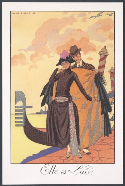 Falbalas et Fanfreluches，1924 年年鉴，小夜曲，乔治·巴比尔 (George Barbier) 印刷，印刷 作者 乔治理发师