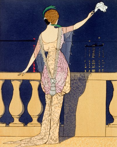 夜别》，Jeanne Paquin的晚装设计，20世纪初 作者 乔治理发师