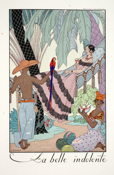 《La Belle Indolente》，选自《Falbalas et Fanfreluches, Almanac des Modes Presentes, Pastes et Futures》 作者 乔治理发师
