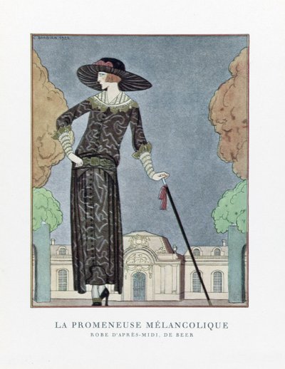 La Promeneuse Mélancolique》，1922 年出版（模版印刷）。1922 年（模板印刷） 作者 乔治理发师