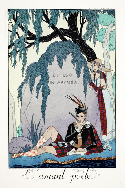 诗人情人，选自《Falbalas  Fanfreluches, Almanach des Modes Présentes, Passées et Futures》（《Falbalas 和褶边，现在、过去和未来时尚年鉴》）。 作者 乔治理发师