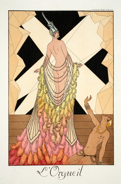 骄傲，摘自《法尔巴拉和褶边，现在、过去和未来时尚年鉴》（Falbalas  Fanfreluches, Almanach des Modes Présentes, Passées et Futures） 作者 乔治理发师