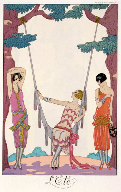 夏天，摘自《Gazette du Bon Ton》 作者 乔治理发师