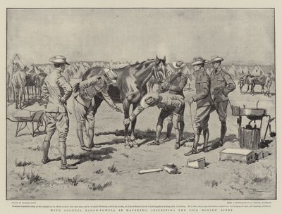 随着Baden-Powell上校在Mafeking，检查Sick Horses的线 作者 Georges Bertin Scott