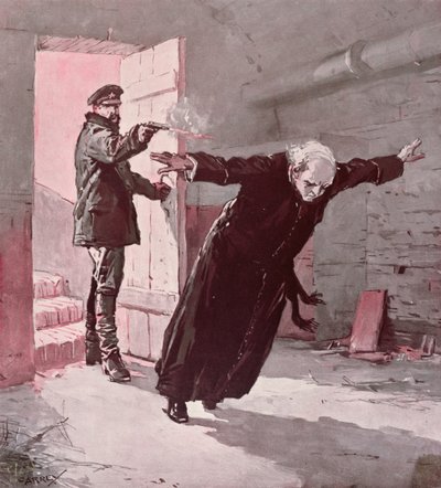 Constantine Budkiewicz 神父（1867-1923 年）于 1923 年 3 月 31 日被处决，约 1923 年（彩色石版印刷）。 作者 乔治·凯瑞