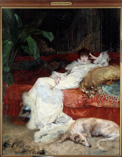 喜剧演员亨丽埃特-罗辛-伯纳德（Sarah Bernhardt，1844-1923）的肖像，由乔治-儒勒-维克多-克莱林（1843 - 1919）创作。 作者 乔治克莱林
