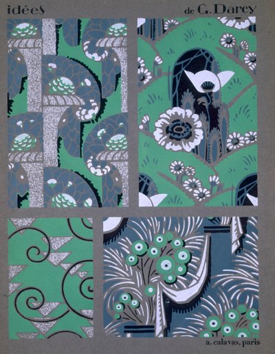 壁纸设计，来自 "Idees"，约1925年。 作者 乔治·达西